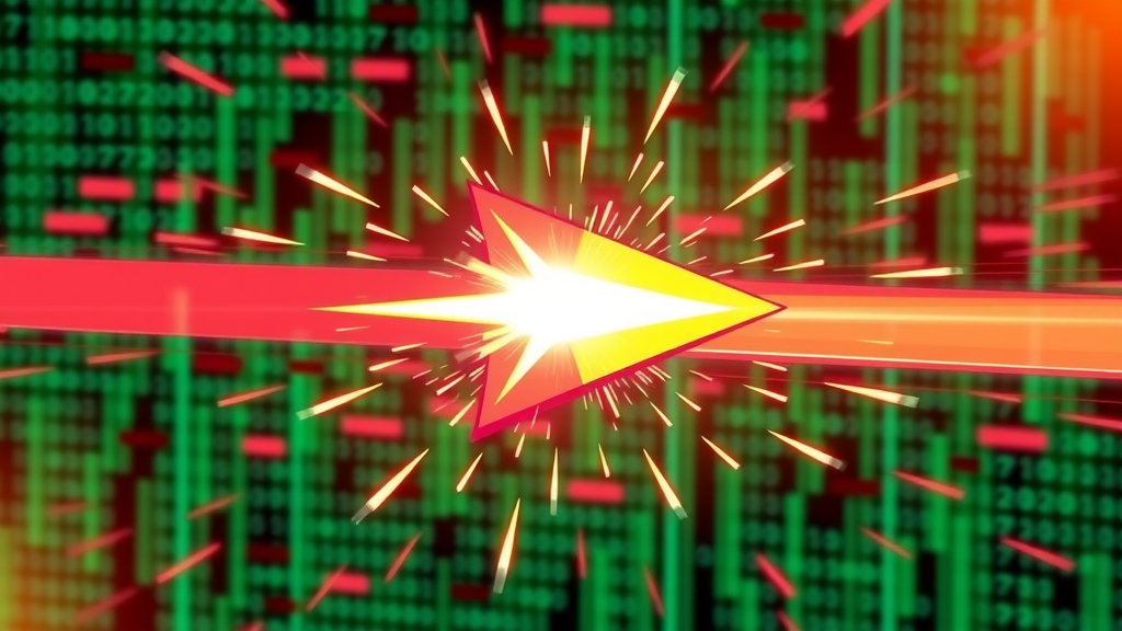 fast-moving digital arrow breaking through barriers for rapid increase in organic traffic growth