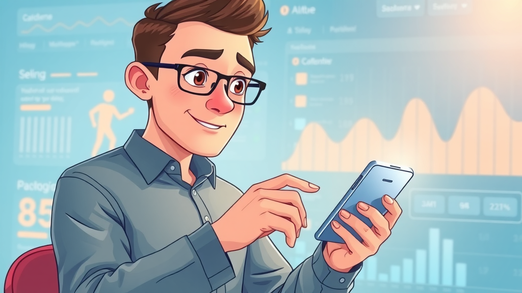 Conceptual illustration of a user journey optimizing user intent, with clear navigation and digital dashboard elements